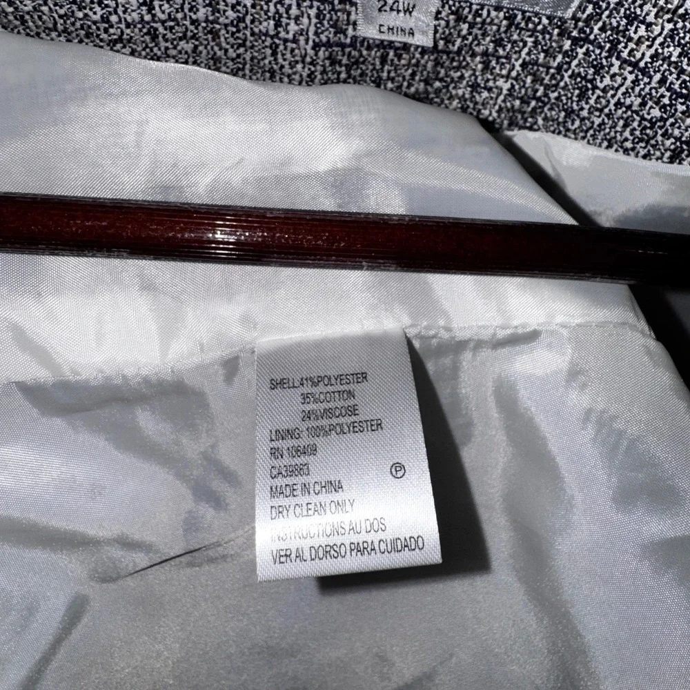 Tahari Arthur S Levine Womens 24W Tweed Collarless Jacket Blazer Purple Gray - Picture 6 of 11